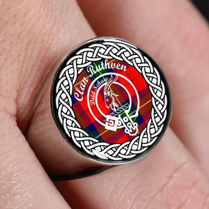 Ruthven Crest Clan Tartan Ring Scottish