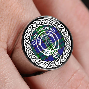 Strachan Crest Clan Tartan Ring Scottish