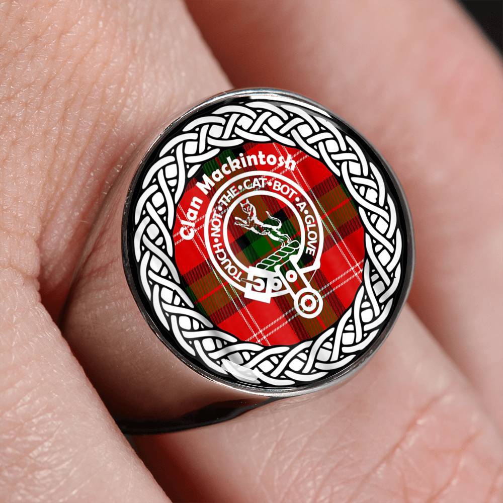 Mackintosh Crest Clan Tartan Ring Scottish