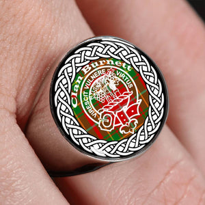 Burnett Crest Clan Tartan Ring Scottish