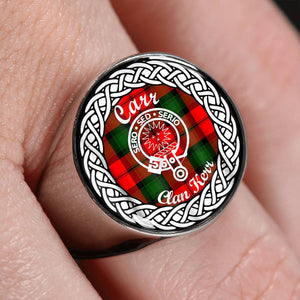 Carr Crest Clan Tartan Ring Scottish
