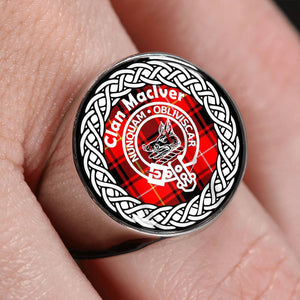 Maclver Crest Clan Tartan Ring Scottish