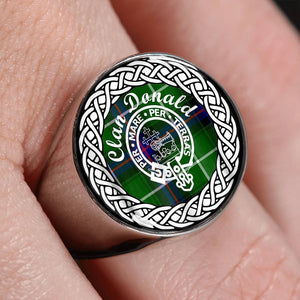 Donald Crest Clan Tartan Ring Scottish