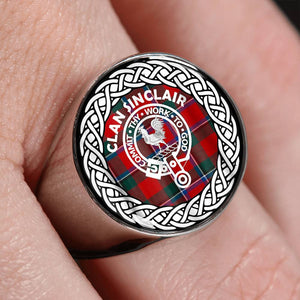 Sinclair Crest Clan Tartan Ring Scottish