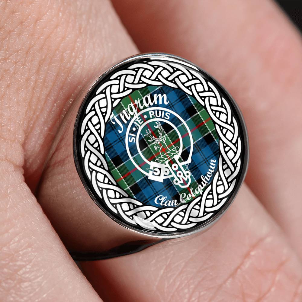 Ingram Crest Clan Tartan Ring Scottish