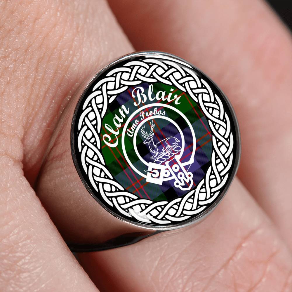 Blair Crest Clan Tartan Ring Scottish