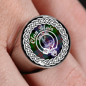 Blair Crest Clan Tartan Ring Scottish