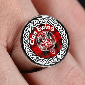 Ewing Crest Clan Tartan Ring Scottish