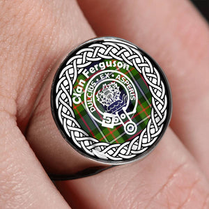 Ferguson Crest Clan Tartan Ring Scottish