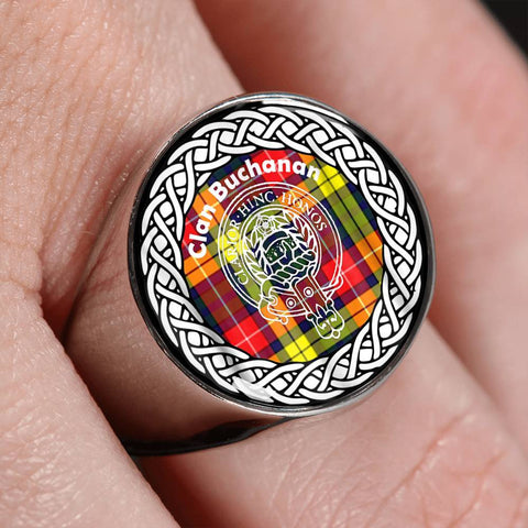 Image of Buchanan Crest Clan Tartan Ring Scottish