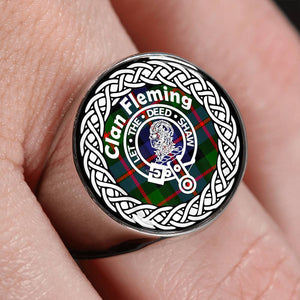 Fleming Crest Clan Tartan Ring Scottish