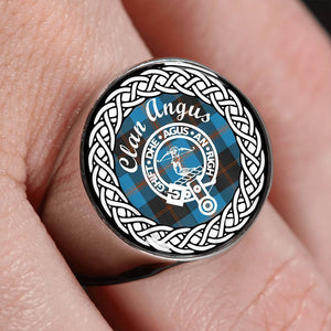 Angus Crest Clan Tartan Ring Scottish