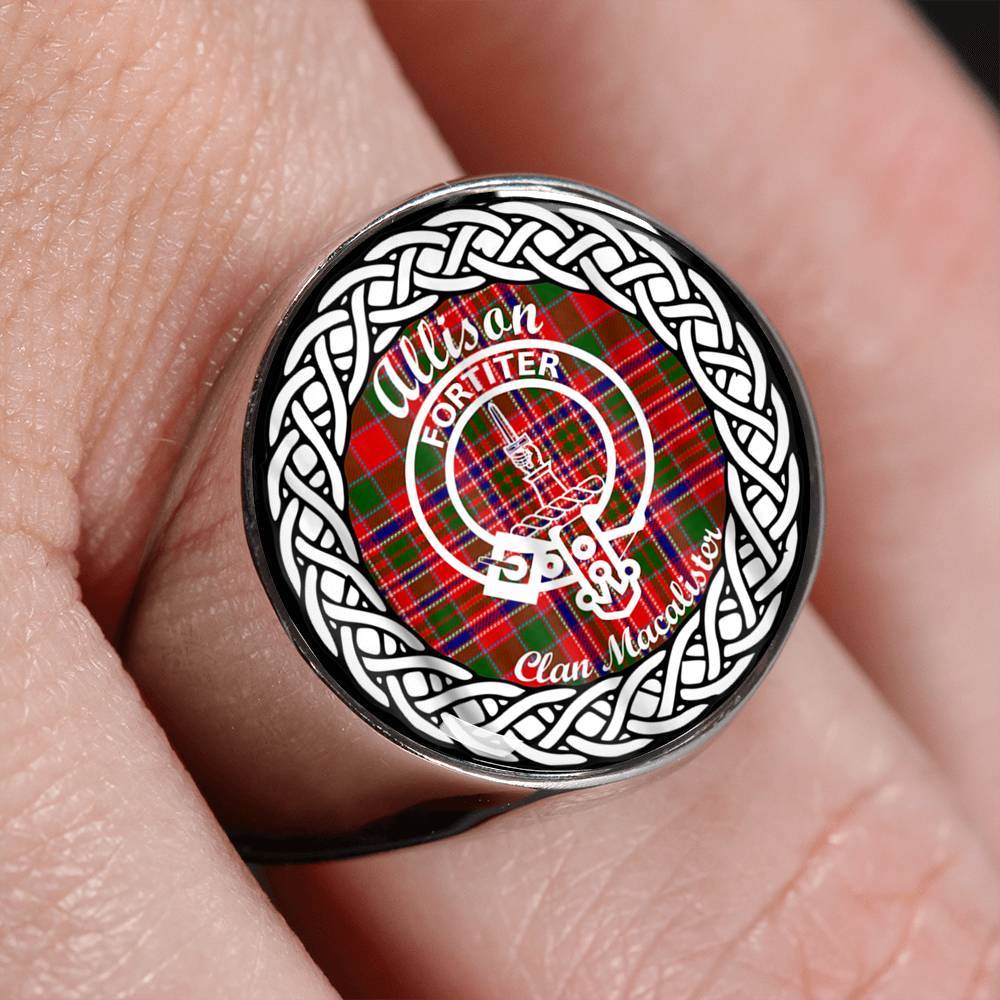 Allison Crest Clan Tartan Ring Scottish