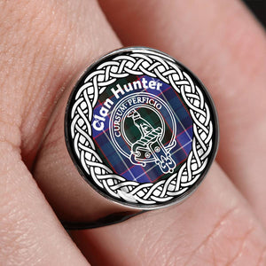 Hunter Crest Clan Tartan Ring Scottish