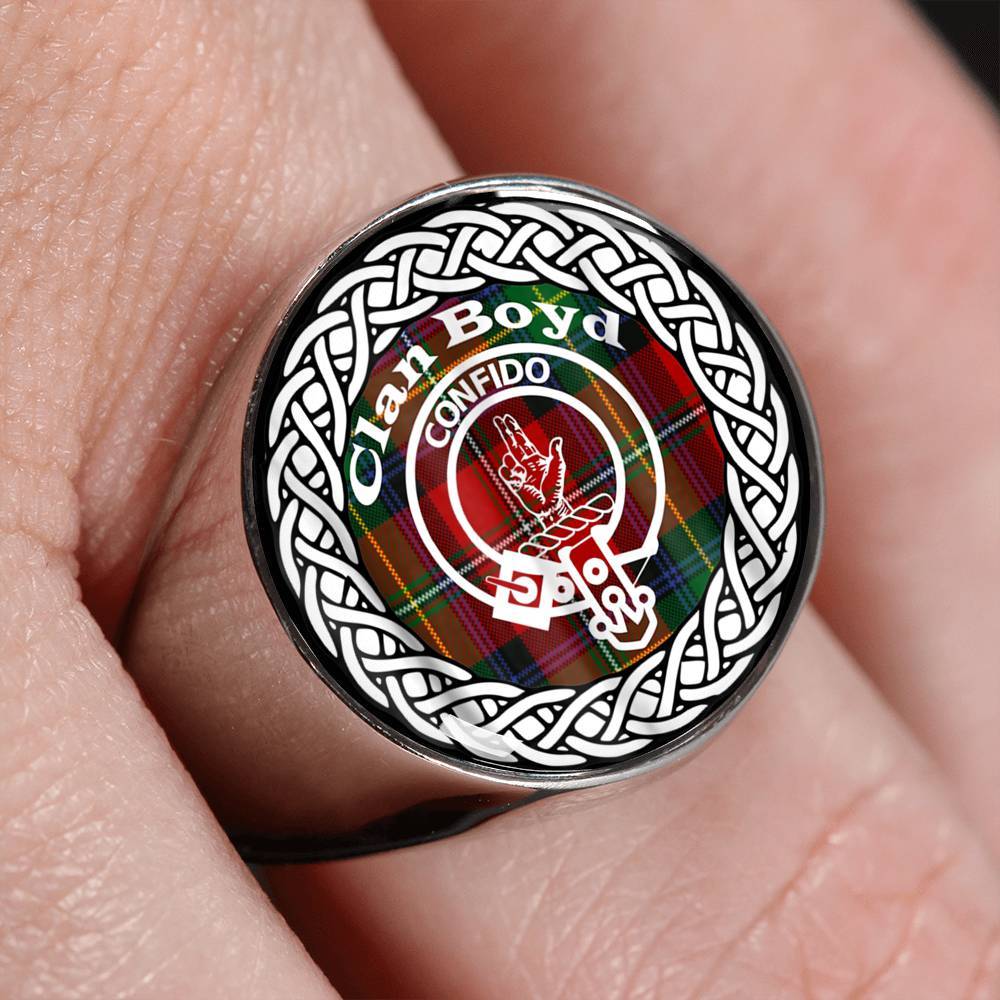 Boyd Crest Clan Tartan Ring Scottish