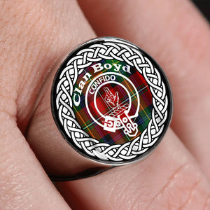 Boyd Crest Clan Tartan Ring Scottish