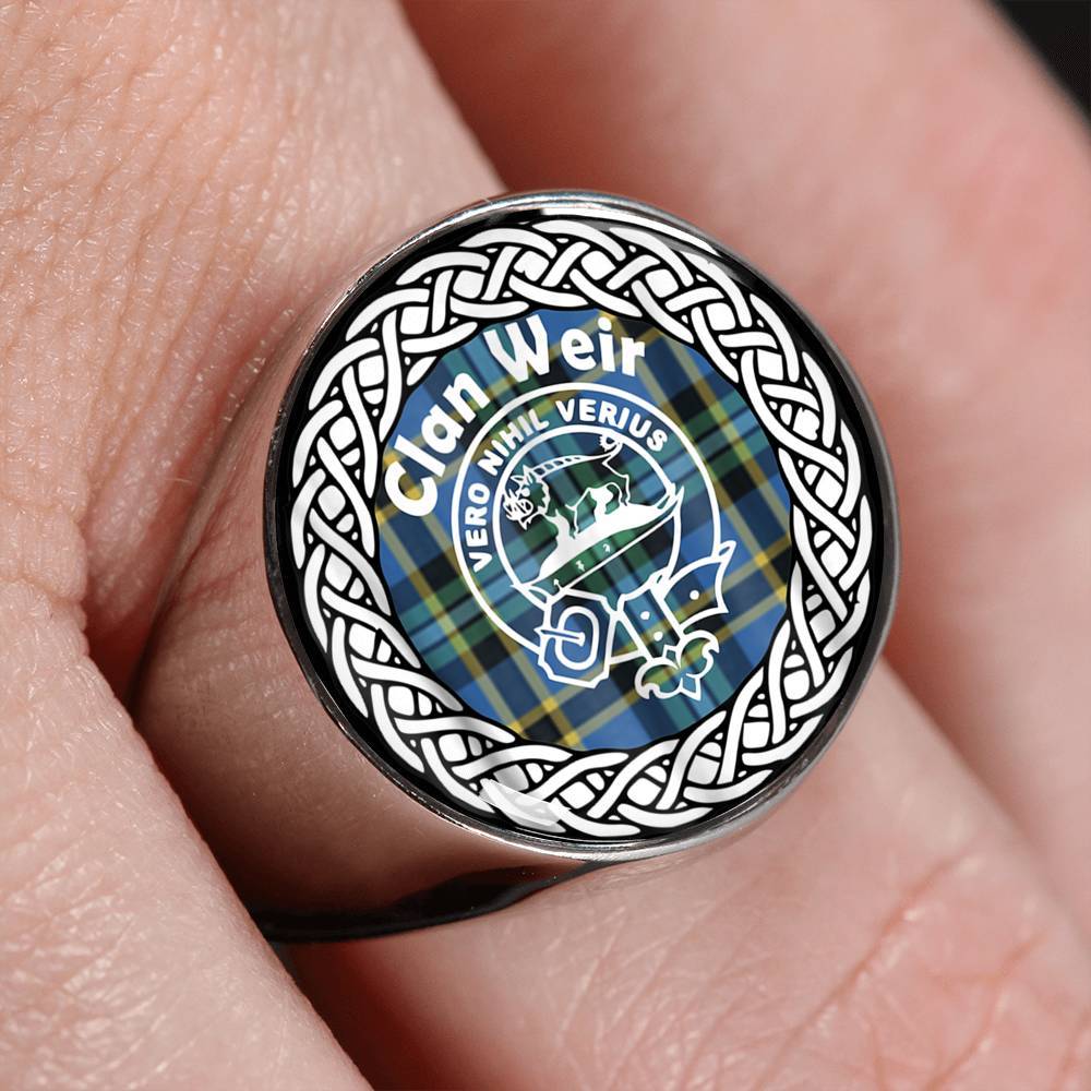 Weir Crest Clan Tartan Ring Scottish