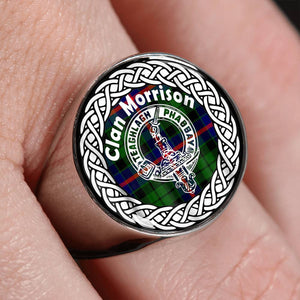 Morrison Crest Clan Tartan Ring Scottish