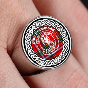 Drummond Crest Clan Tartan Ring Scottish
