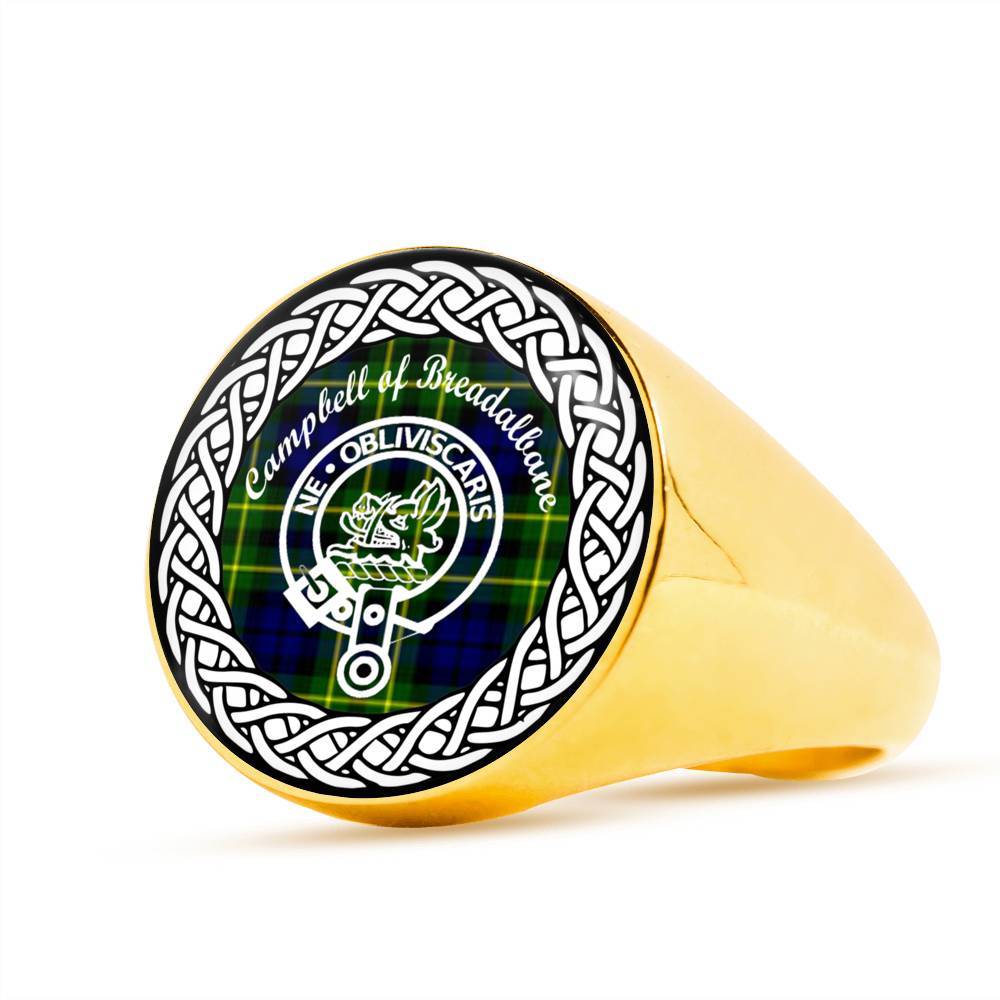 Campbell Of Breadalbane Crest Clan Tartan Ring Scottish