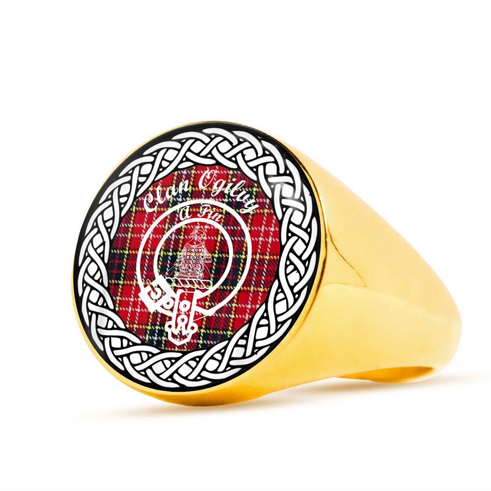 Ogiluy Crest Clan Tartan Ring Scottish