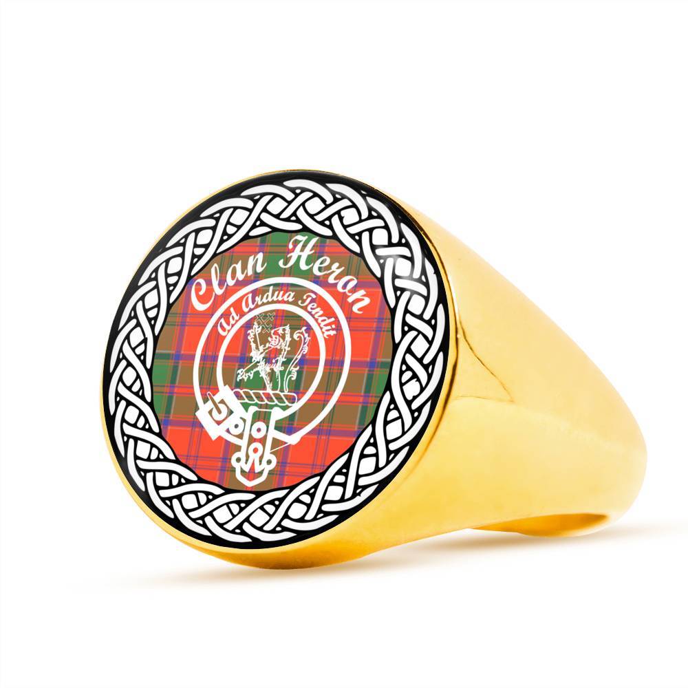 Heron Crest Clan Tartan Ring Scottish