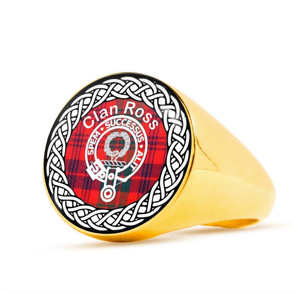 Ross Crest Clan Tartan Ring Scottish