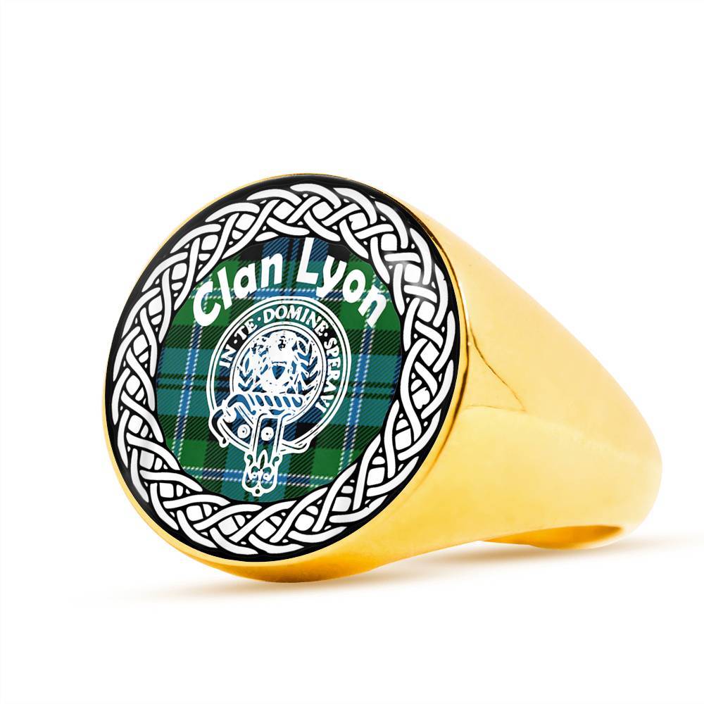 Lyon Crest Clan Tartan Ring Scottish