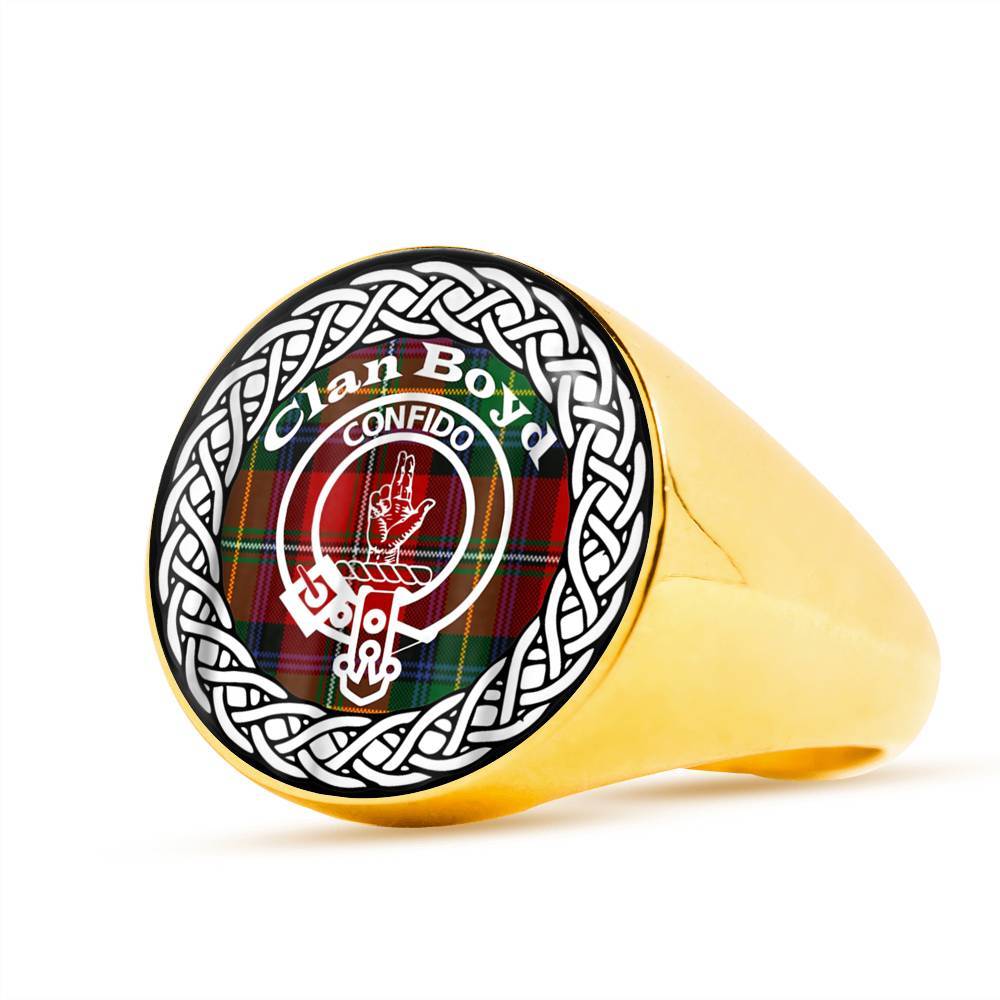 Boyd Crest Clan Tartan Ring Scottish
