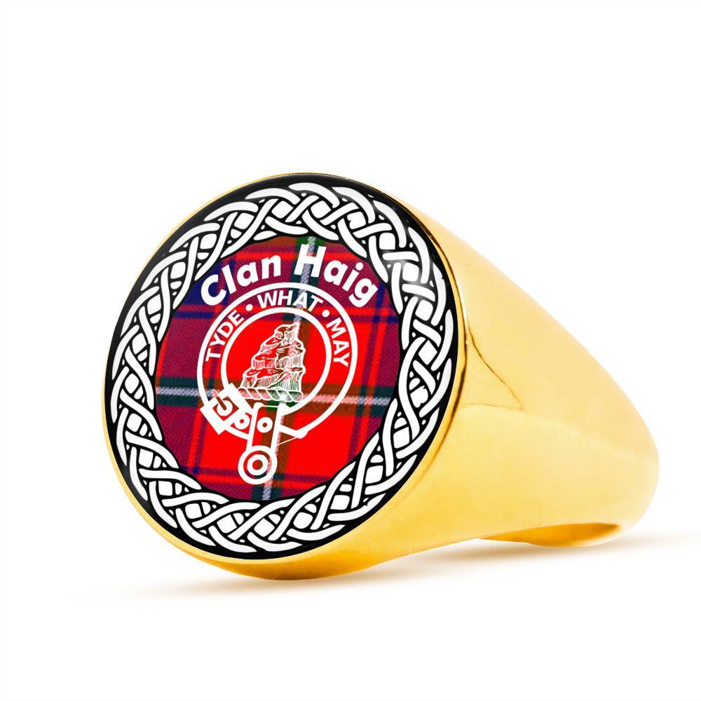 Haig Crest Clan Tartan Ring Scottish