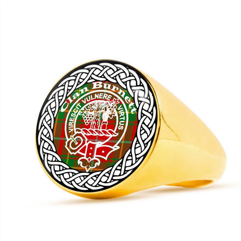 Image of Burnett Crest Clan Tartan Ring Scottish