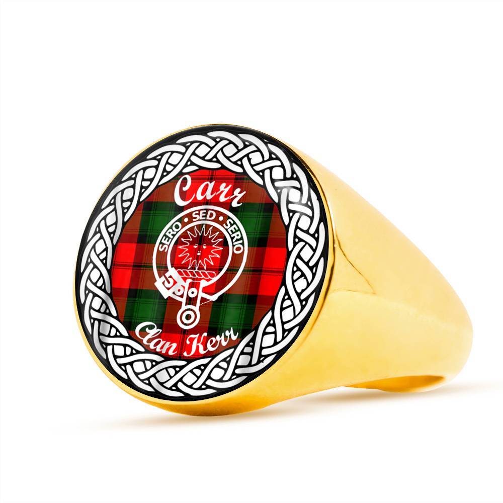 Carr Crest Clan Tartan Ring Scottish