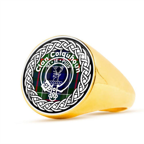 Image of Colquhoun Crest Clan Tartan Ring Scottish