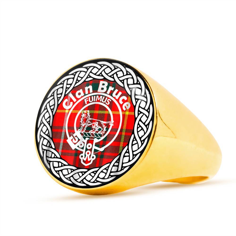 Bruce Crest Clan Tartan Ring Scottish