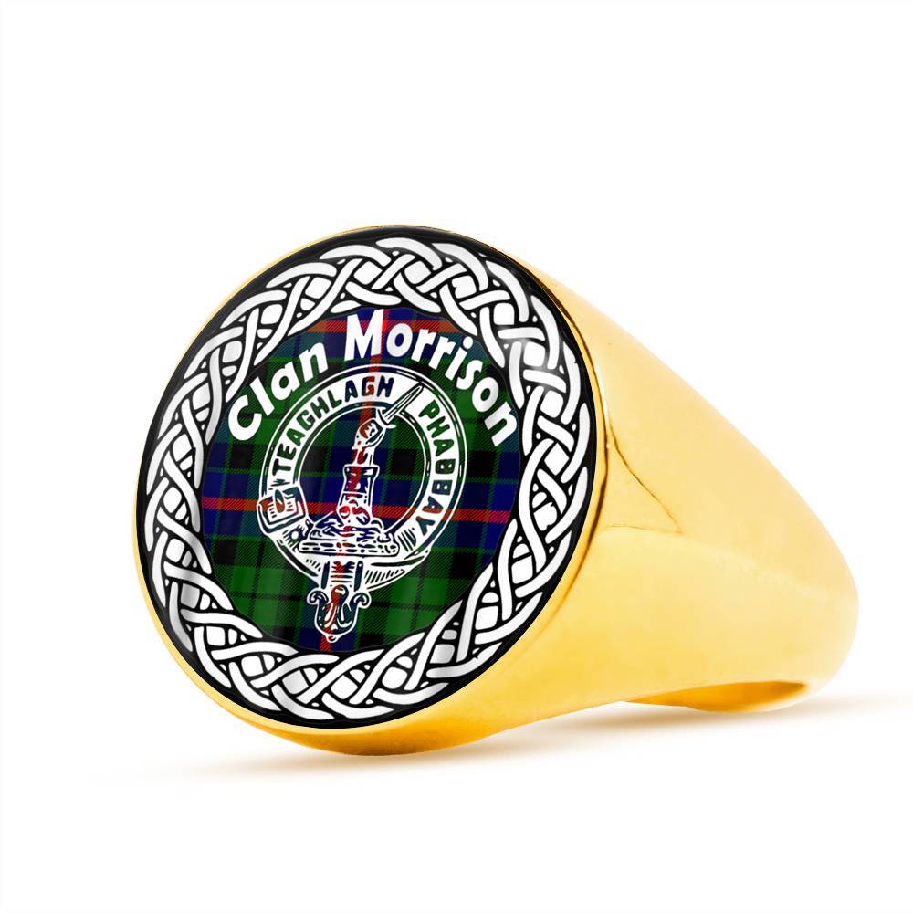 Morrison Crest Clan Tartan Ring Scottish