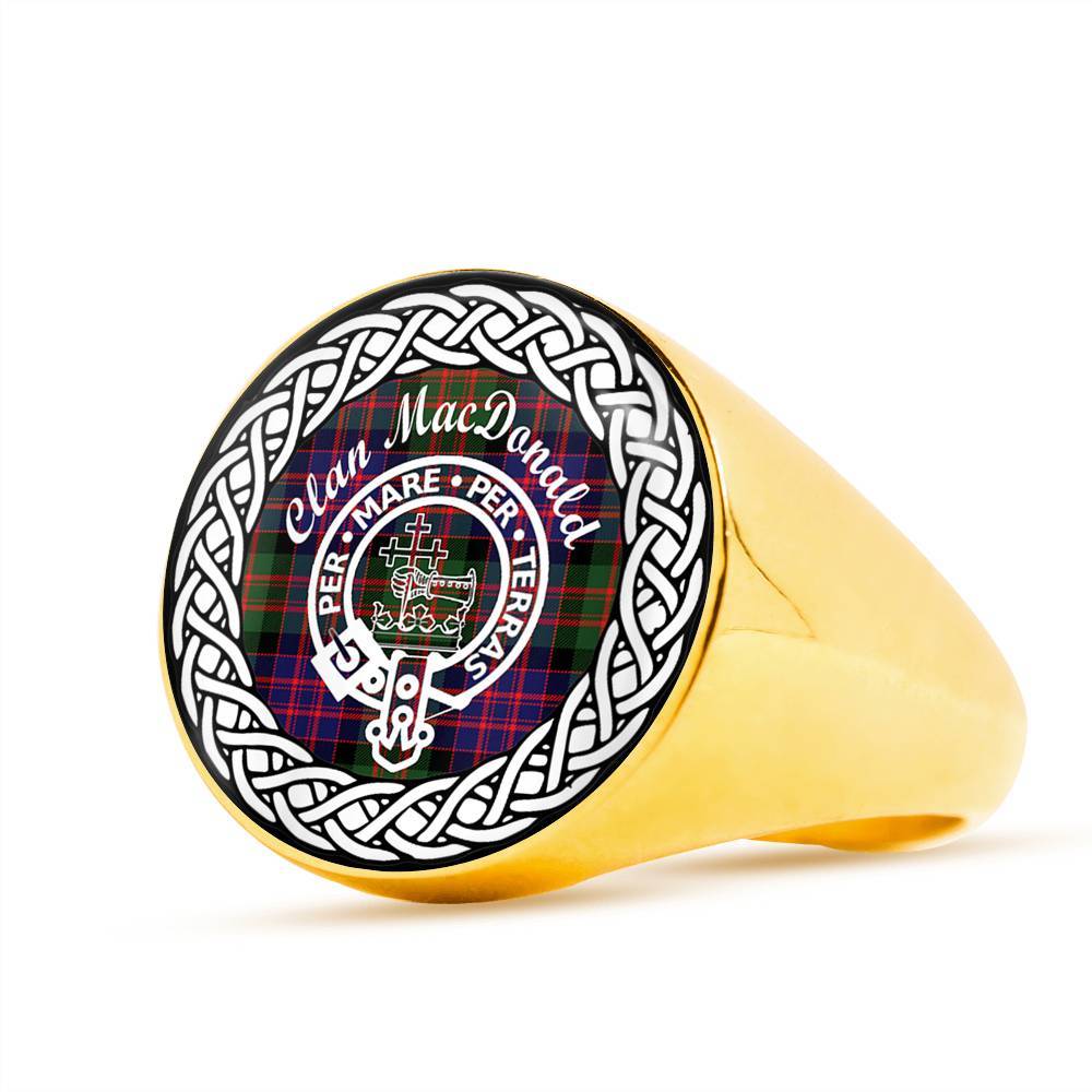 MacDonald Crest Clan Tartan Ring Scottish