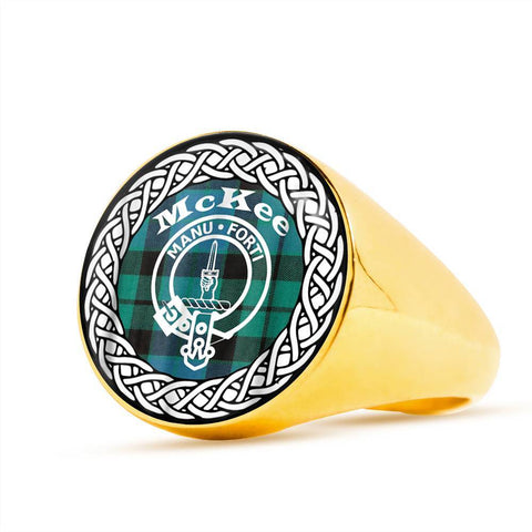 Image of McKee Crest Clan Tartan Ring Scottish
