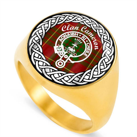 Image of Cameron Crest Clan Tartan Ring Scottish