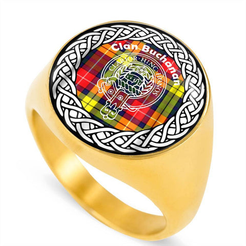 Image of Buchanan Crest Clan Tartan Ring Scottish