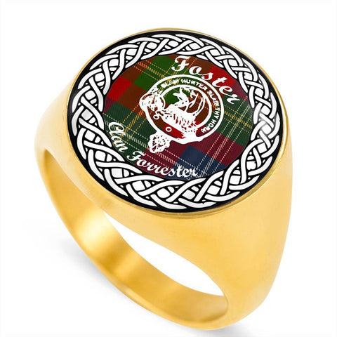 Image of Foster Crest Clan Tartan Ring Scottish