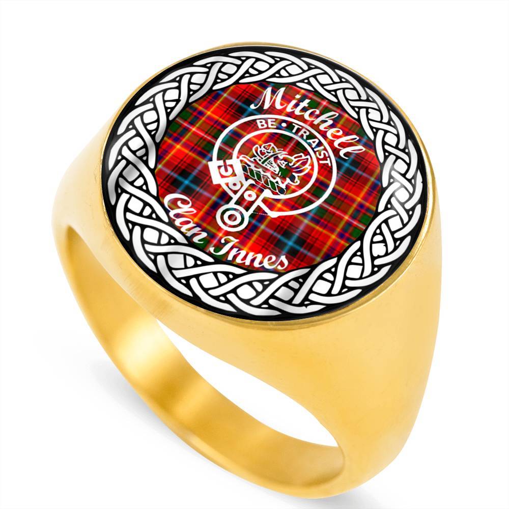 Mitchell Crest Clan Tartan Ring Scottish