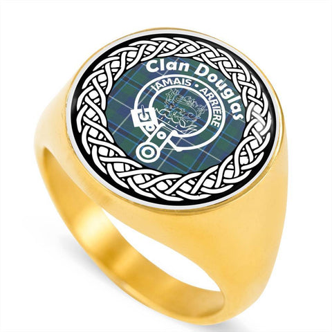 Image of Douglas Crest Clan Tartan Ring Scottish