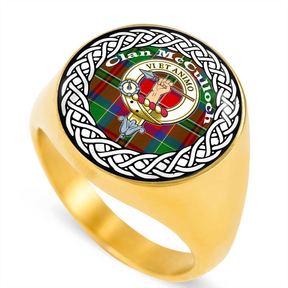 McCulloch Crest Clan Tartan Ring Scottish