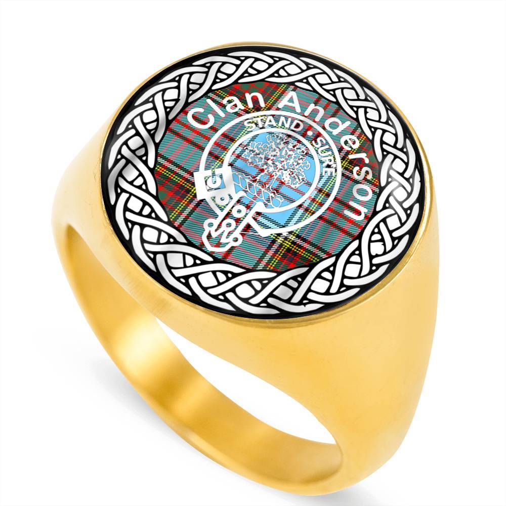 Anderson Crest Clan Tartan Ring Scottish
