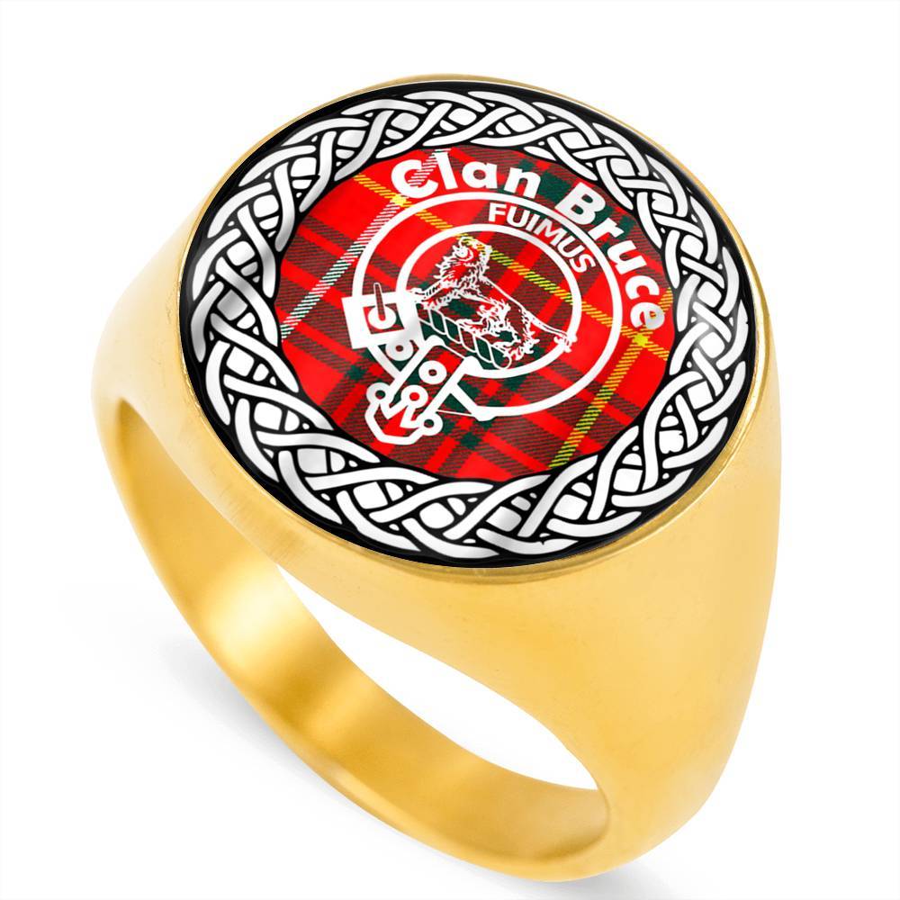 Bruce Crest Clan Tartan Ring Scottish