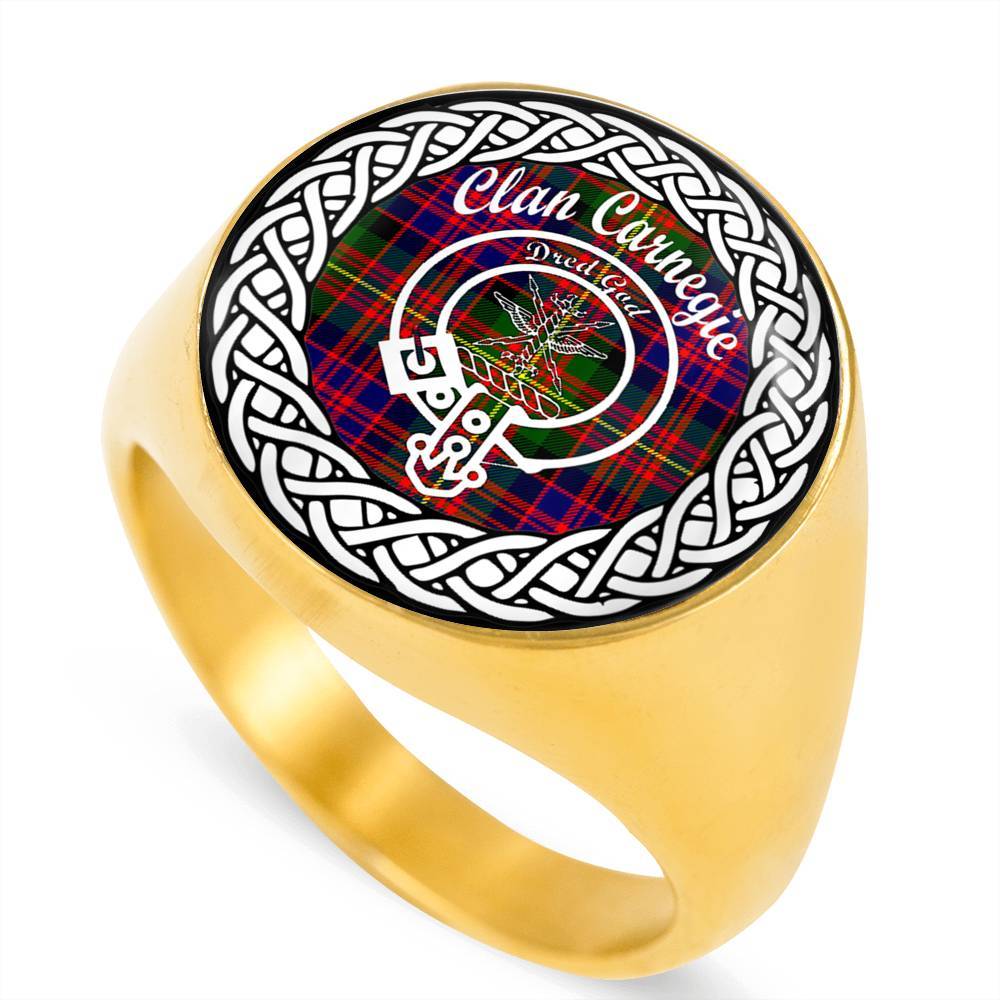 Carnegie Crest Clan Tartan Ring Scottish