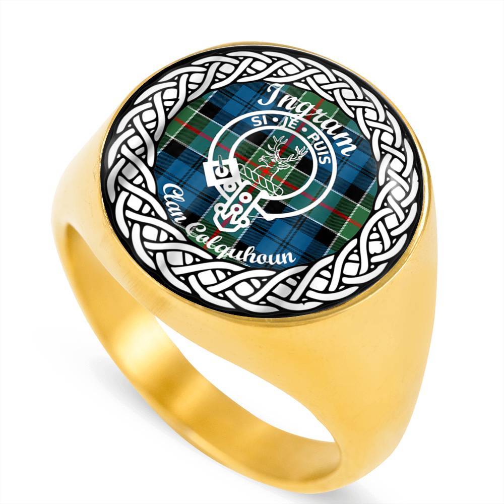 Ingram Crest Clan Tartan Ring Scottish