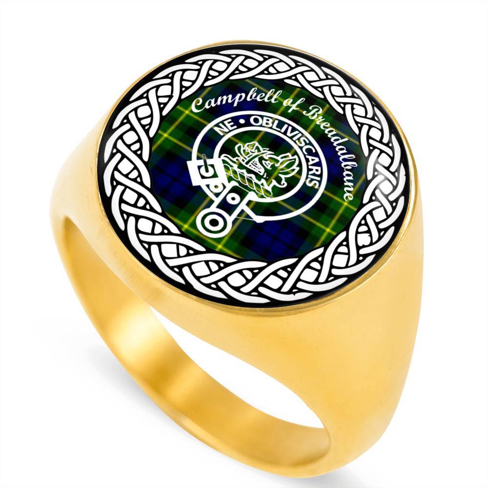 Campbell Of Breadalbane Crest Clan Tartan Ring Scottish