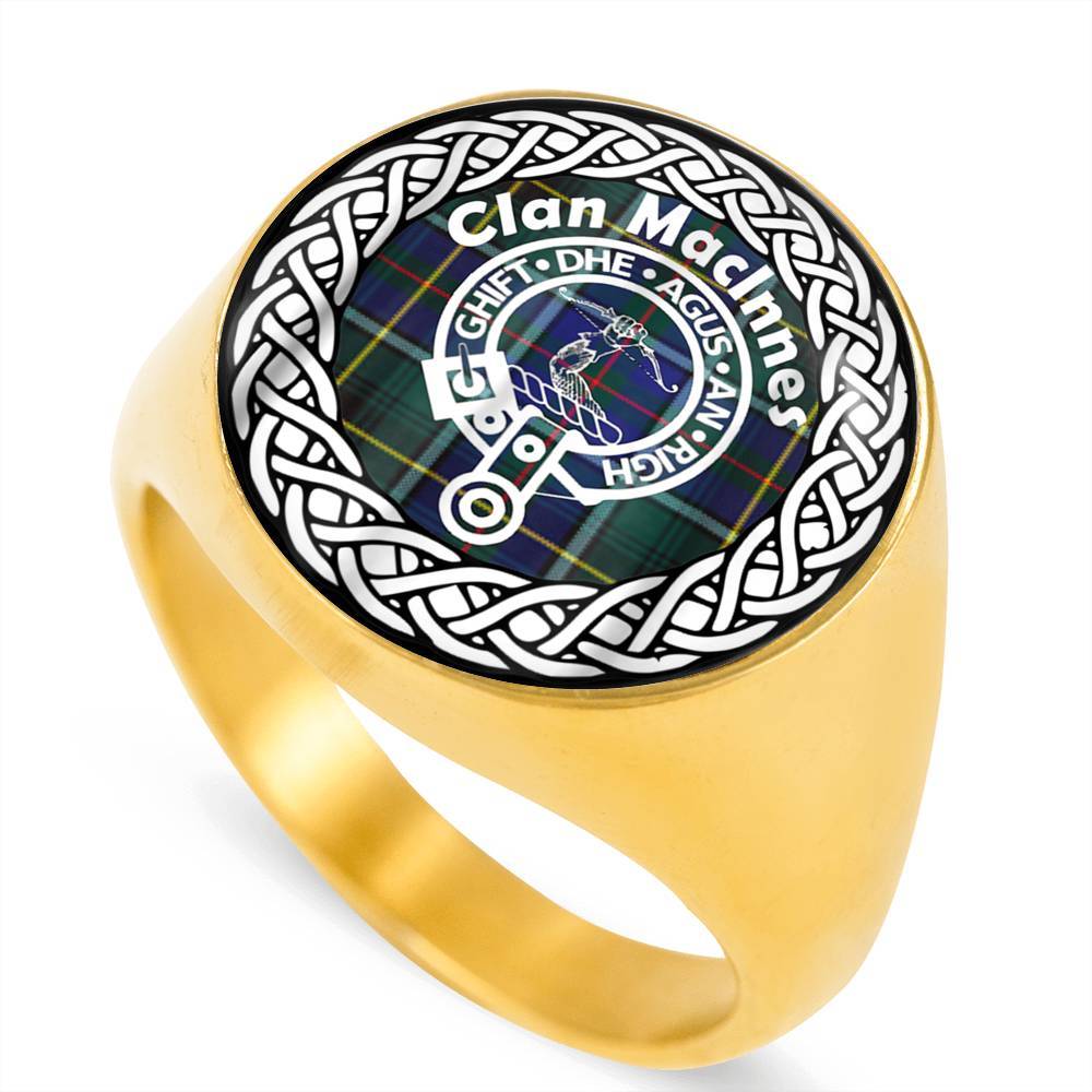 Maclnnes Crest Clan Tartan Ring Scottish