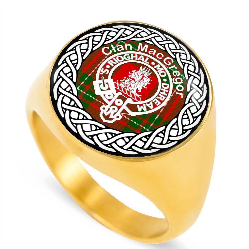 MacGregor Crest Clan Tartan Ring Scottish